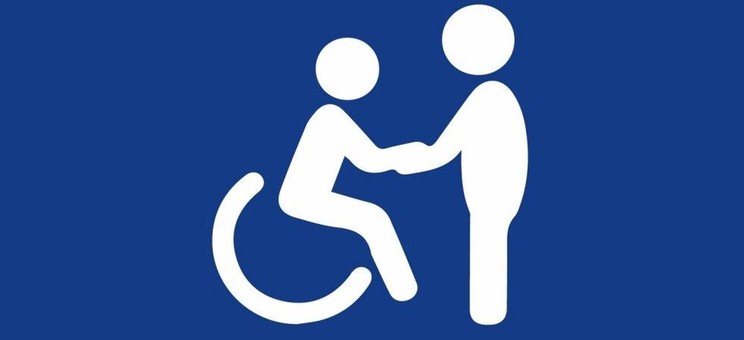 Symbol asystenta osoby z niepełnosprawnością ruchową