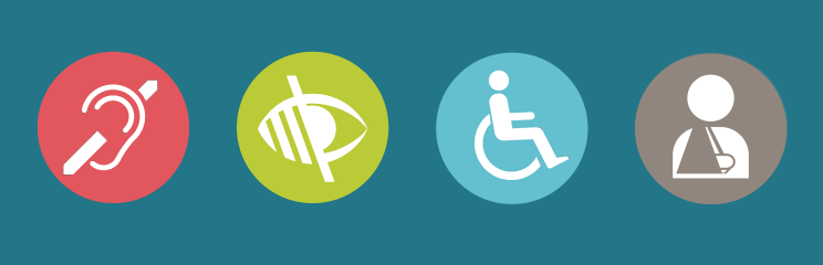 Ikony symbolizujące różne rodzaje niepełnosprawności